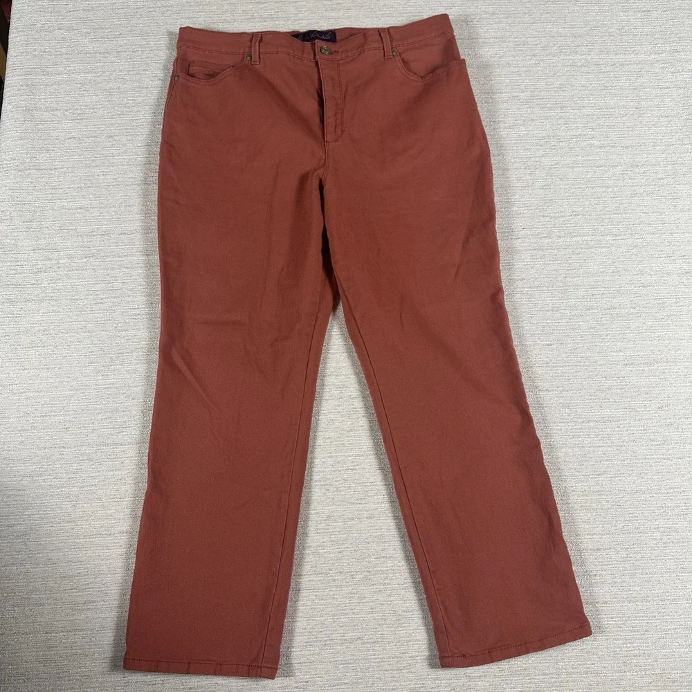 High Rise Straight Stretch Rust Mom Jeans Amanda 18 Short Gloria Vanderbuilt